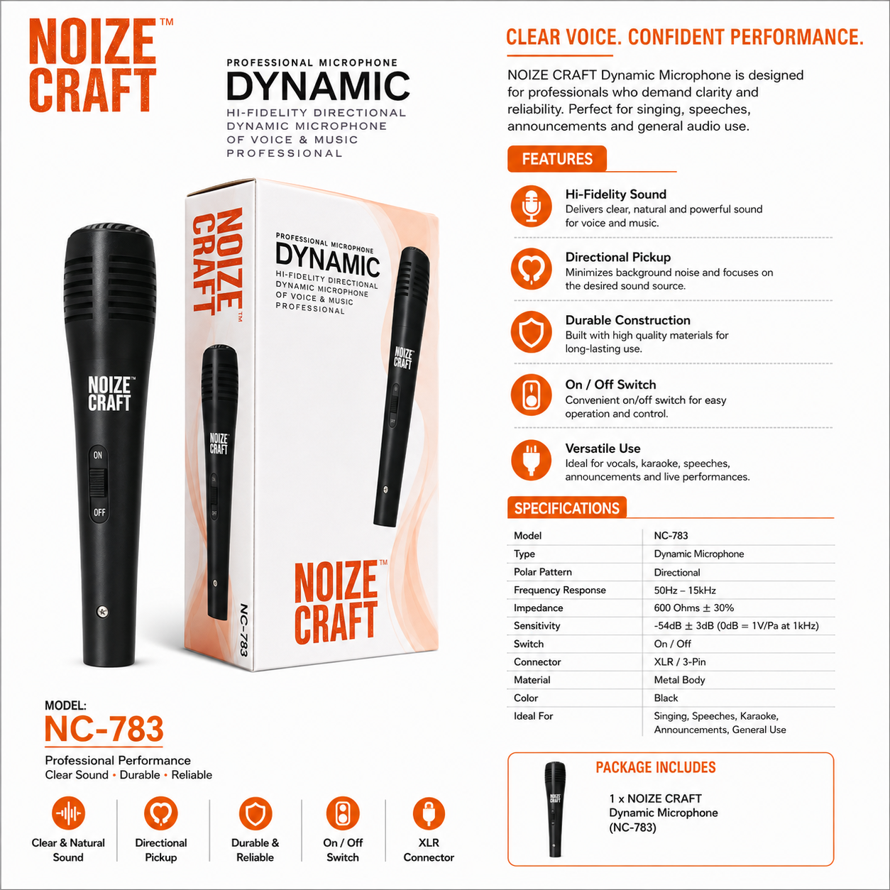 NOIZE CRAFT NC-783 Dynamic Microphone